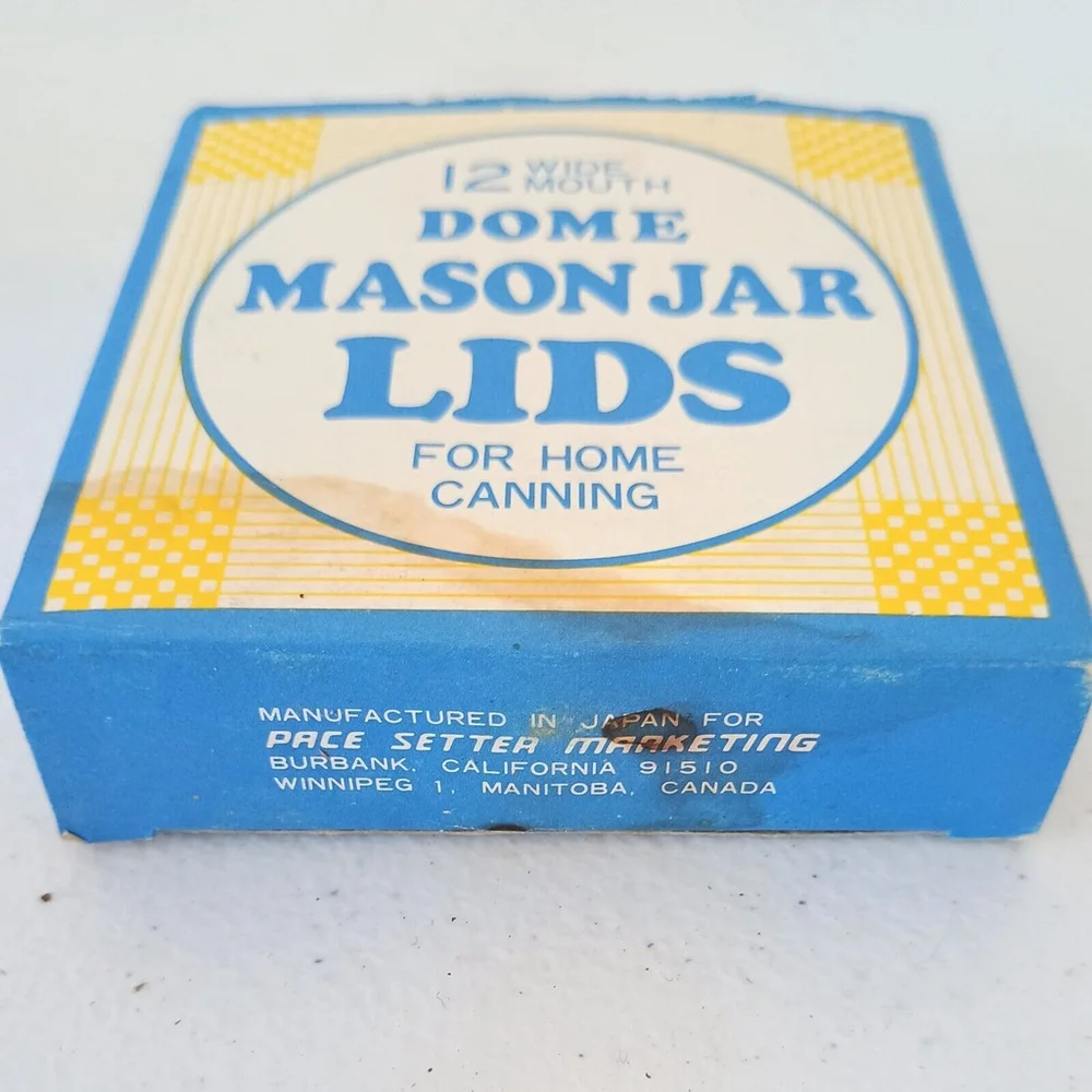 Vintage Japan Pace Setter Marketing 24 Wide Mouth Dome Mason Jar Lids 12ct Box
